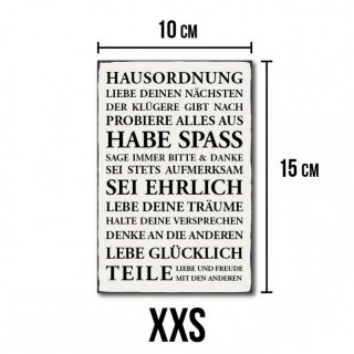 Hausordnung - Shabby Chic Holzschild - No. R1 XXS
