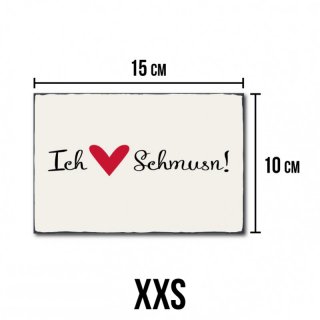 Vintage Shabby Chic Holzschild - ich liebe Schmusn! #R1 XXS - 10 x 15 cm